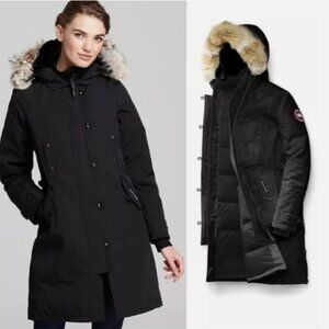 Kensington Parka Coat with Fur Hood Black XS